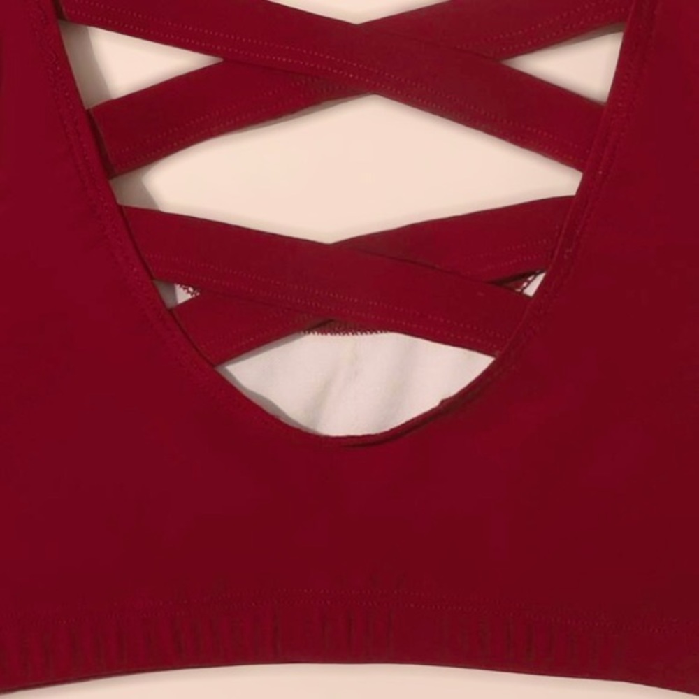 Shein Raspberry Red Lined Two Piece Strappy Sexy Bikini Set NWT - Picture 9 of 15